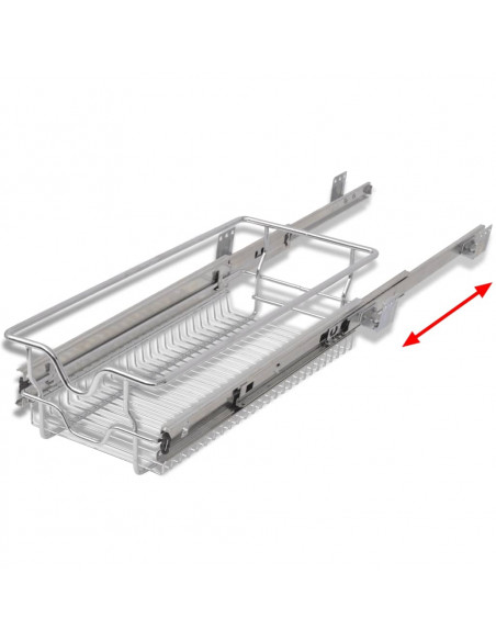 Cestelli a Rete Scorrevoli 2 pz Argento 300 mm