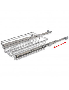 Cestelli a Rete Scorrevoli 2 pz Argento 400 mm