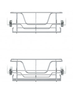 Cestelli in Filo Metallico Estraibili 2 pz Argento 45 cm