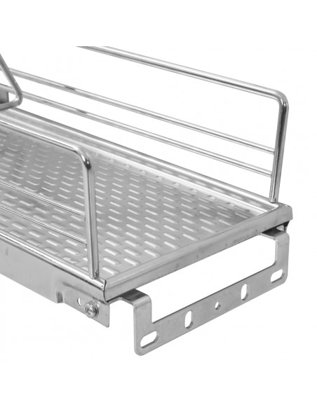 Cestello Metallico Estraibile a 2 Livelli Argento 47x15x54,5 cm