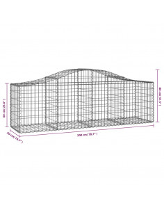 Cesti Gabbioni ad Arco 13 pz 200x50x60/80 cm Ferro Zincato