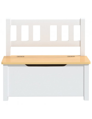 Cassapanca per Bambini Bianca e Beige 60x30x55 cm in MDF