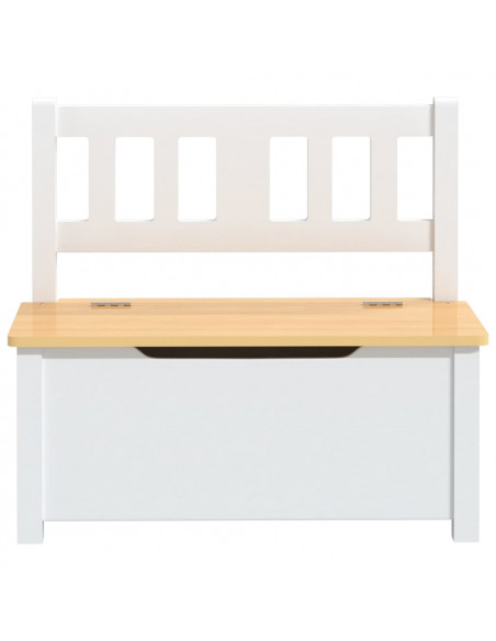 Cassapanca per Bambini Bianca e Beige 60x30x55 cm in MDF