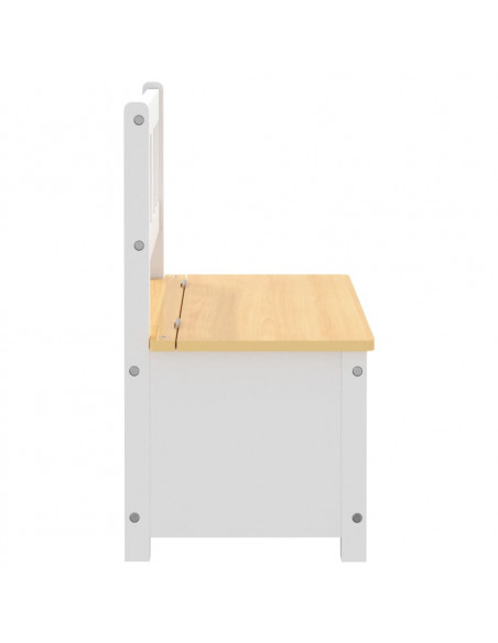 Cassapanca per Bambini Bianca e Beige 60x30x55 cm in MDF