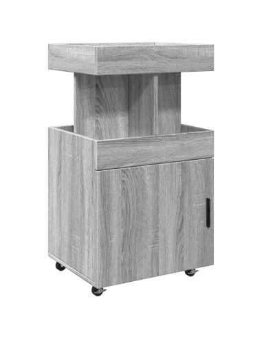 Carrello Bar Grigio Sonoma 50x41x89 cm in Legno Multistrato
