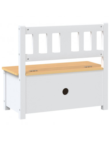 Cassapanca per Bambini Bianca e Beige 60x30x55 cm in MDF