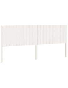 Testiera per Letto Bianca 205,5x4x100 cm Legno Massello di Pino 2