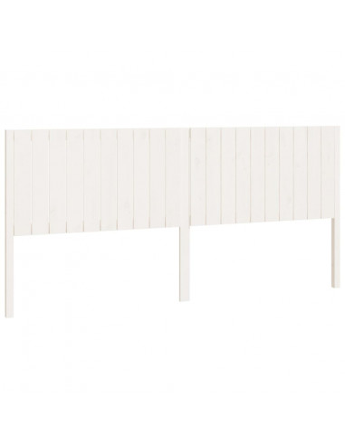 Testiera per Letto Bianca 205,5x4x100 cm Legno Massello di Pino