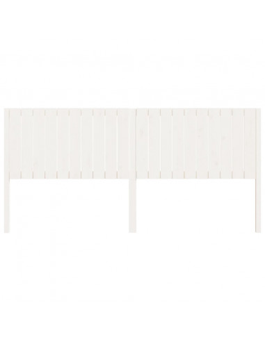 Testiera per Letto Bianca 205,5x4x100 cm Legno Massello di Pino