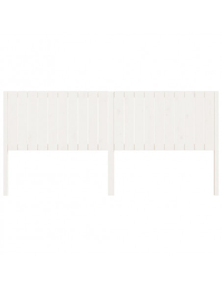 Testiera per Letto Bianca 205,5x4x100 cm Legno Massello di Pino