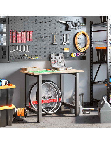 Banco Lavoro 100x60x81,5 cm Legno Massello Rovere