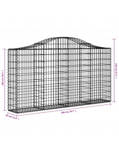 Cesti Gabbioni ad Arco 3 pz 200x30x100/120 cm Ferro Zincato