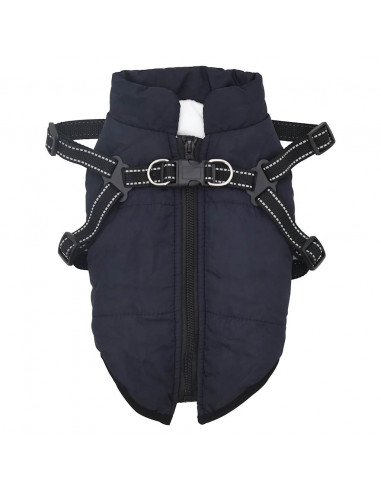 Cappotto Cani Imbracatura Impermeabile Riflettente Blu Navy 2XL