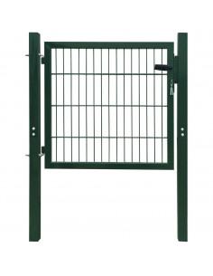 Cancello per Recinzione in Acciaio Verde 105x150 cm 2