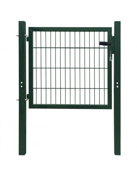 Cancello per Recinzione in Acciaio Verde 105x150 cm