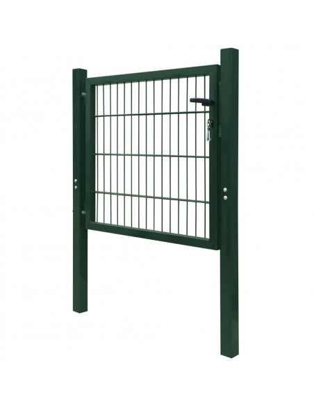 Cancello per Recinzione in Acciaio Verde 105x150 cm