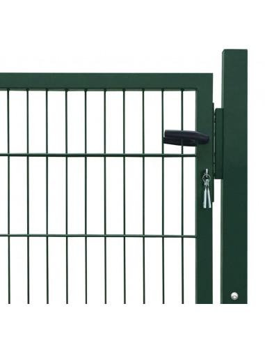 Cancello per Recinzione in Acciaio Verde 105x150 cm
