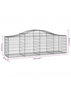 Cesti Gabbioni ad Arco 6 pz 200x50x60/80 cm Ferro Zincato