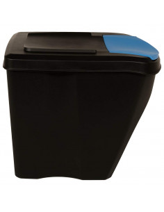 Cestini per Rifiuti Impilabili 3 pz Antracite 75 L