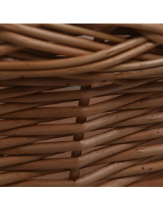 Cestino Anteriore Bici con Copertura 50x45x35cm Salice Naturale