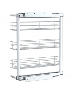 Cestino da Cucina in Rete a 3 Livelli Argento 47x15,5x55,5 cm