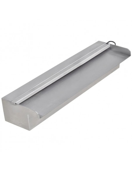 Cascata per Laghetto Rettangolare con LED in Acciaio Inox 45 cm