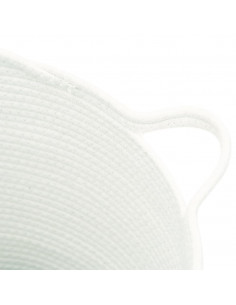 Cestino Portaoggetti Bianco Ø38x36 cm in Cotone