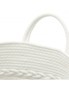 Cestino Portaoggetti Grigio e Bianco Ø43x38 cm in Cotone