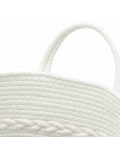 Cestino Portaoggetti Grigio e Bianco Ø43x38 cm in Cotone