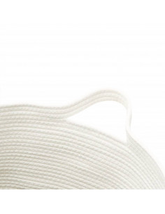 Cestino Portaoggetti Grigio e Bianco Ø49x65 cm in Cotone