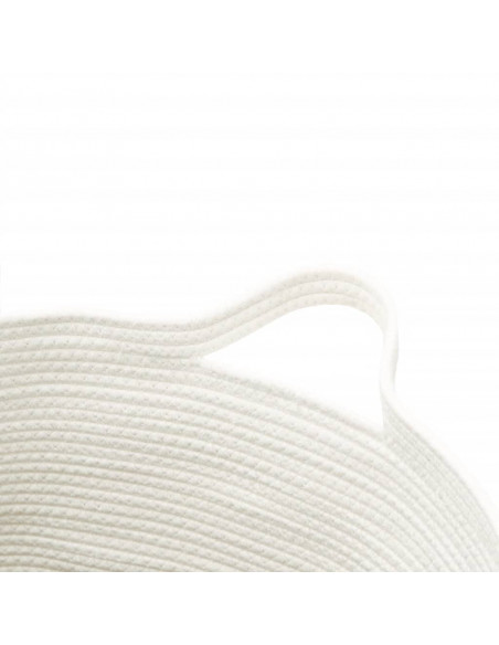 Cestino Portaoggetti Grigio e Bianco Ø49x65 cm in Cotone