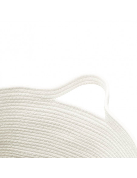 Cestino Portaoggetti Marrone e Bianco Ø49x65 cm in Cotone