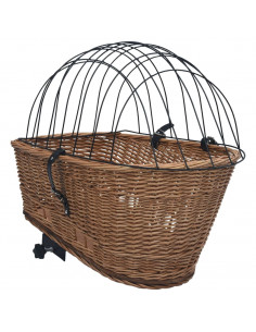 Cestino Posteriore Bici e Copertura 55x31x36cm Salice Naturale