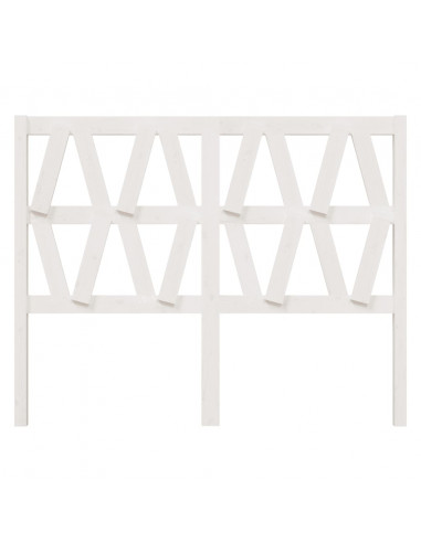 Testiera per Letto Bianca 146x4x100cm in Legno Massello di Pino