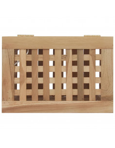 Cesto del Bucato 35x25x60 cm in Legno Massello di Teak