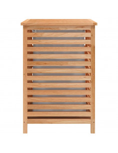 Cesto del Bucato 45x45x65 cm Legno Massello di Noce
