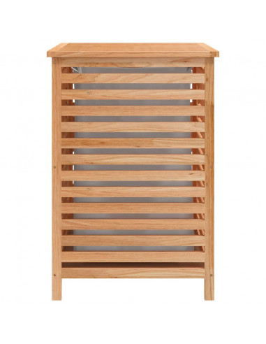 Cesto del Bucato 45x45x65 cm Legno Massello di Noce