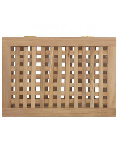 Cesto del Bucato 50x35x60 cm in Legno Massello di Teak