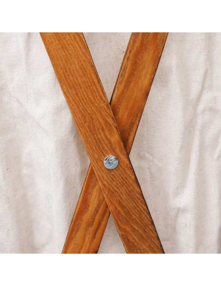 Cesto della Biancheria Pieghevole Crema Legno e Tessuto
