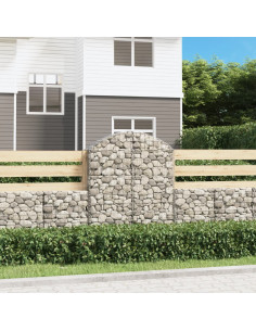 Cesto Gabbione ad Arco 100x30x120/140 cm Ferro Zincato