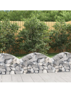 Cesto Gabbione ad Arco 100x30x40/60 cm Ferro Zincato