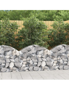 Cesto Gabbione ad Arco 100x30x60/80 cm Ferro Zincato