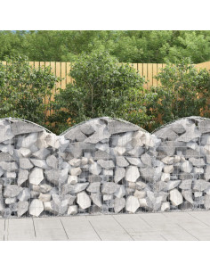 Cesto Gabbione ad Arco 100x30x80/100 cm Ferro Zincato