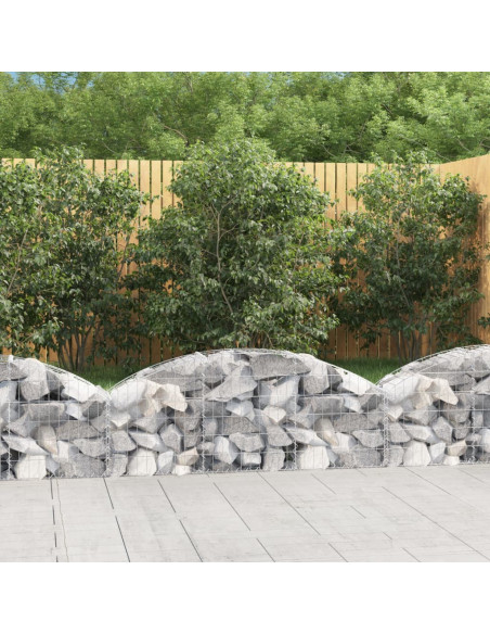 Cesto Gabbione ad Arco 150x30x40/60 cm Ferro Zincato