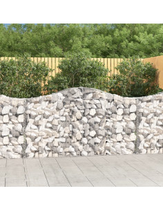 Cesto Gabbione ad Arco 200x30x100/120 cm Ferro Zincato