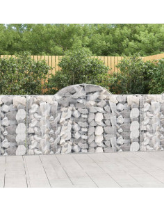 Cesto Gabbione ad Arco 200x30x100/120 cm Ferro Zincato