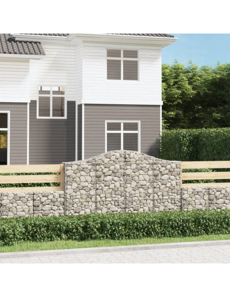 Cesto Gabbione ad Arco 200x30x120/140 cm Ferro Zincato