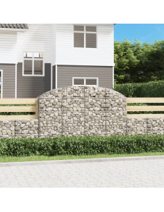 Cesto Gabbione ad Arco 200x30x120/140 cm Ferro Zincato