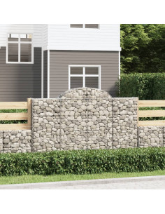 Cesto Gabbione ad Arco 200x30x120/140 cm Ferro Zincato