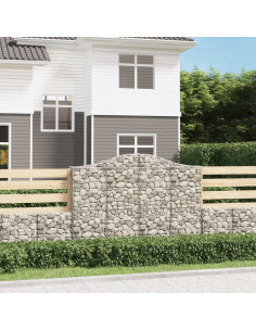 Cesto Gabbione ad Arco 200x30x140/160 cm Ferro Zincato